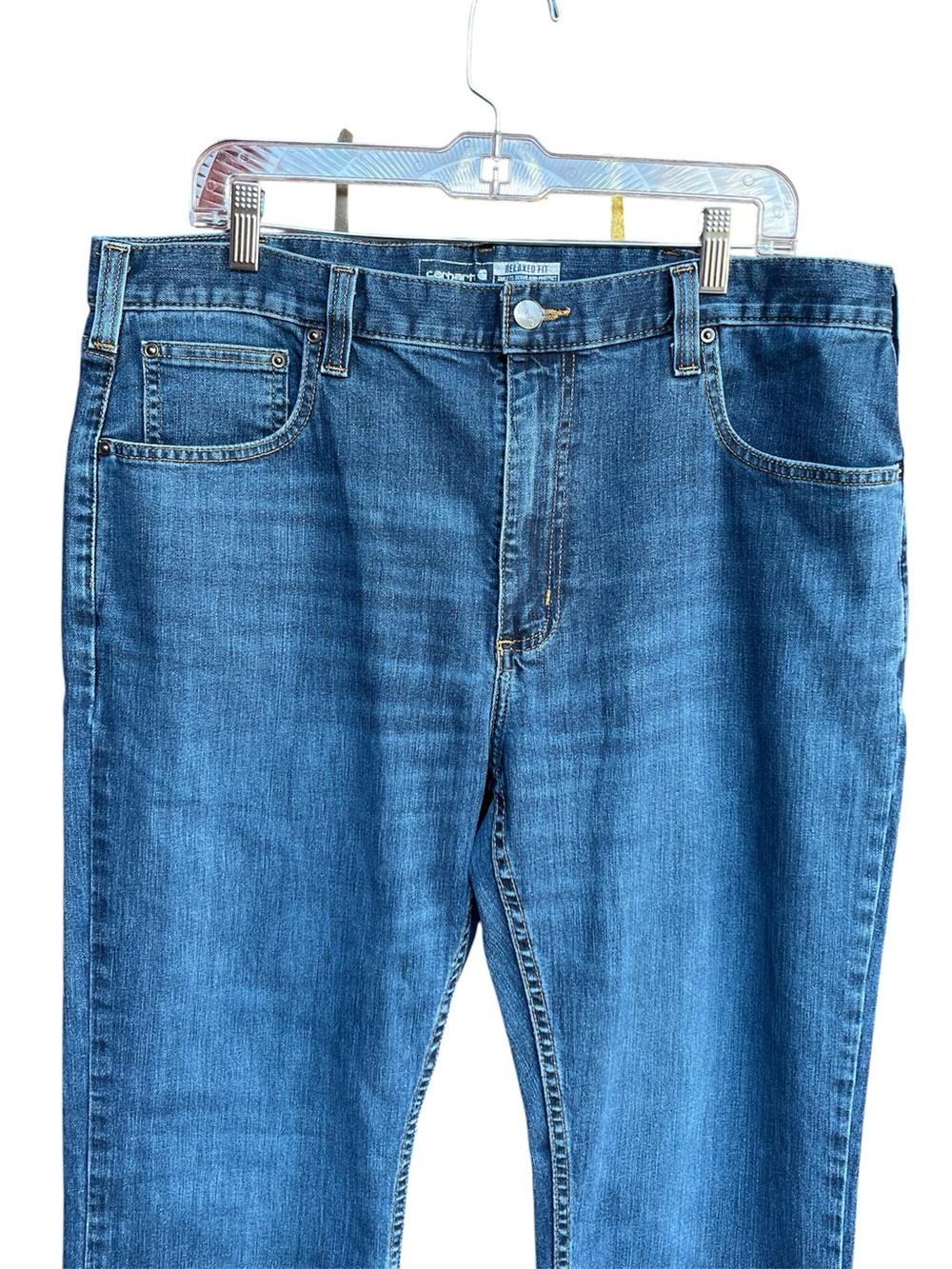 Men's Carhartt Straight relax-fit Jeans in Medium Blue - Picture 3 of 11